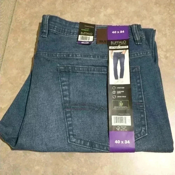 Buffalo David Bitton Other - Buffalo men's 40x34 blue REPREVE straight stretch jeans 5 pocket denim NWT